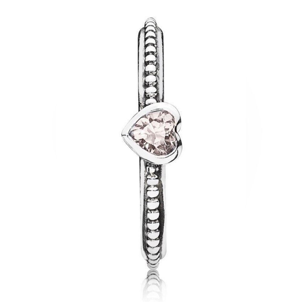 Pandora Light Pink Beaded Heart Ring